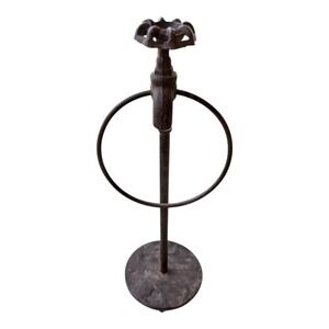 Rustic Industrial Faucet Towel Ring Stand Freestanding Metal Steampunk Farmhouse